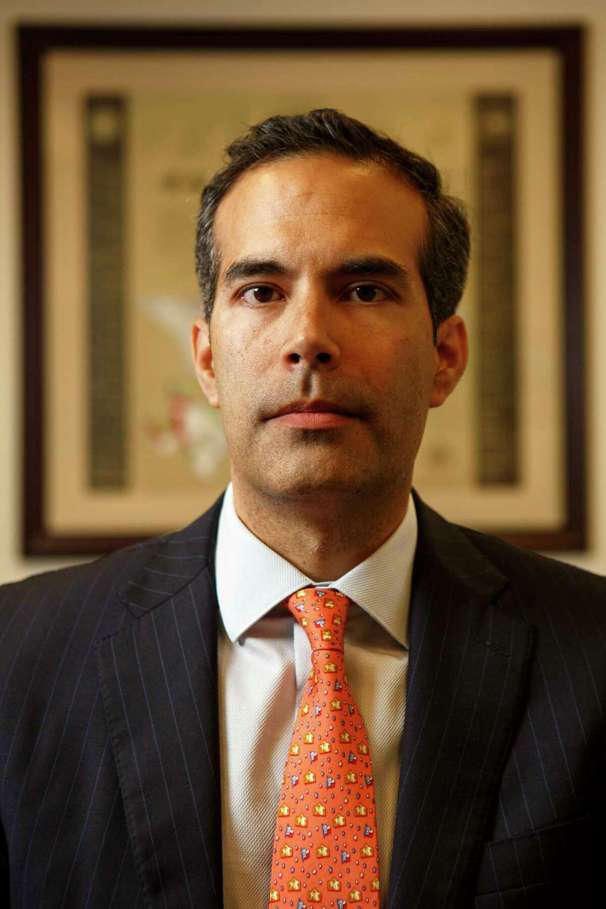 Texas Land Commisioner, George P. Bush, posing for a portrait in his office in Austin at 1700 Congress Ave. on Jan. 27, 2017.