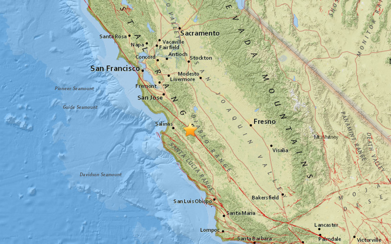 Magnitude 3.0 earthquake strikes near Hollister, California