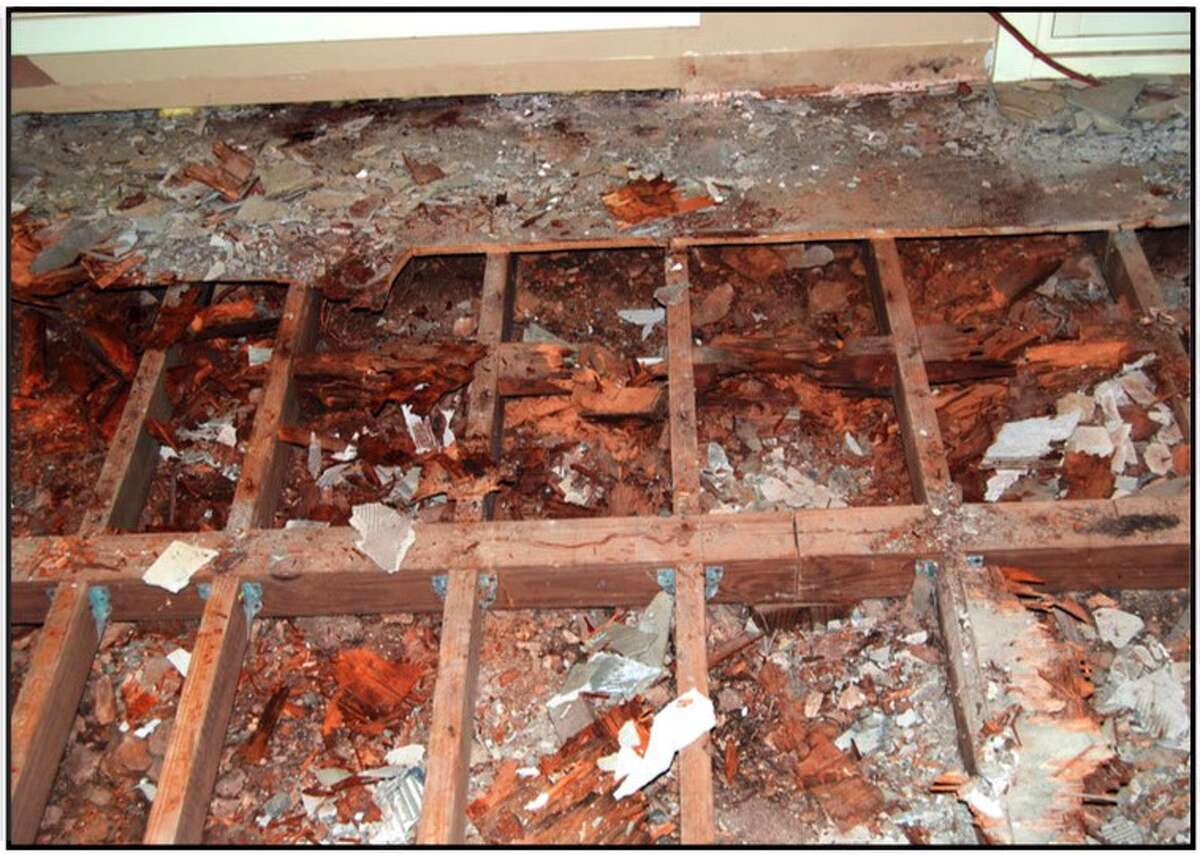 Termite damage to a home in San Antonio.