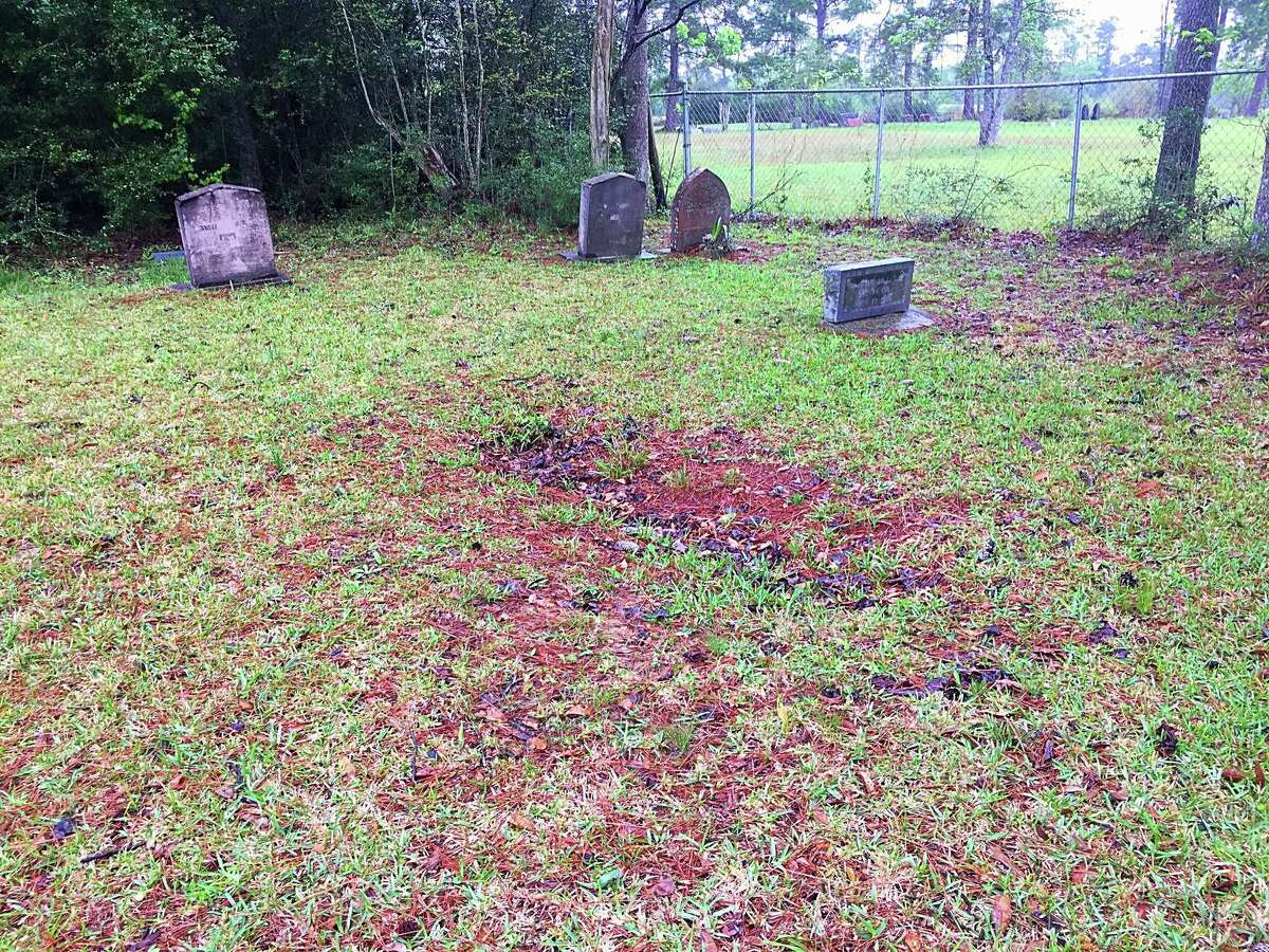 Students cleaned the black side of Tetter Cemetery that was left under poor conditions.