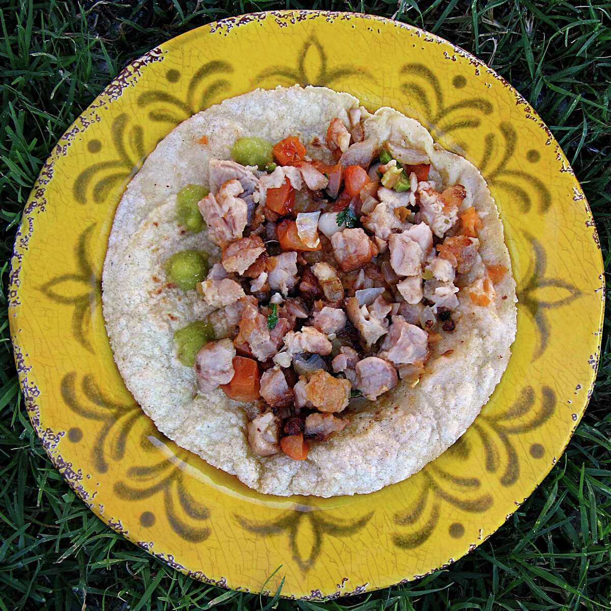 Taco of the Week: Mollejas (sweetbreads) taco on a handmade corn tortilla from Mittman Fine Foods.
