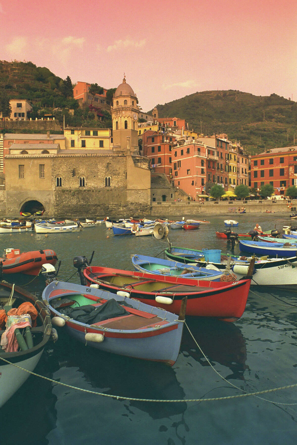 Sunrise heightens the charm of Italy's seaside villages ? such as Vernazza in the Cinque Terre.