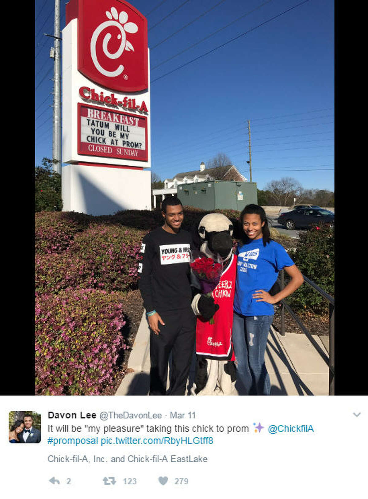 Teen's epic Chick-fil-A promposal is a dream come true