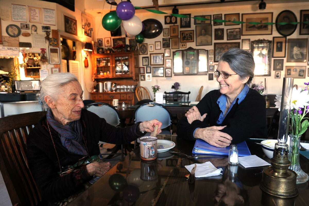 Selma Miriam and Noel Furie, owners of Bloodroot, a feminist restaurant and bookstore in Bridgeport, Conn. March 22, 2017. Bloodroot is celebrating their 40th anniversary.