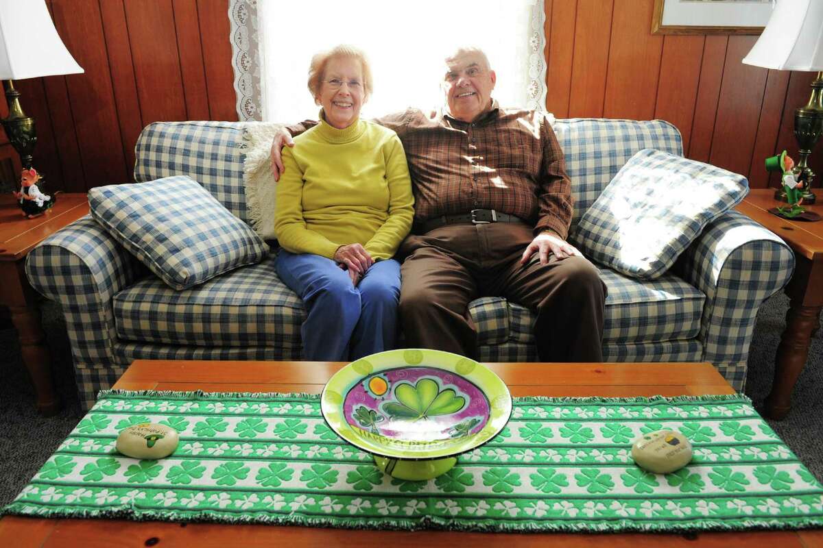Jack and Maryann Ahearn at their home in Ansonia, Conn., on Tuesday Mar. 21, 2017. Ansonia folks and businesses are inspired by UConn women's basketball player Tierney Lawlor, who grew up in Ansonia. The Ahearn's are close to the Lawlor family and are active in organizing bus trip to some of the games.