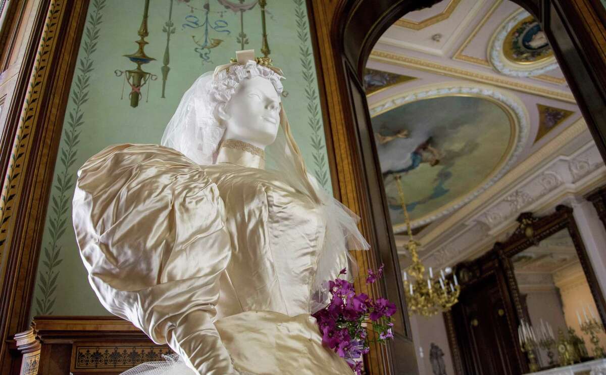 On Wednesday, April 5, the Lockwood-Mathews Mansion Museum will open its 2017 season with a new exhibition, “Wedding Traditions and Fashion from the 1860s to the 1930s.” Florence Lockwood’s “Ivory Satin Gown,” 1894, was considered among the most fashionable of the wedding season in San Francisco, Calif.
