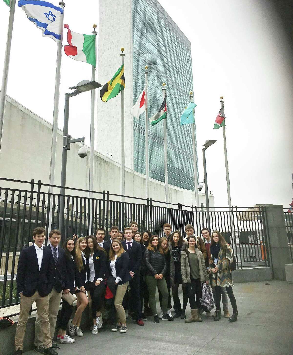 Greenwich residents Lauren Zide, a freshman at King School, and Brittnay Lombardi, a senior at King School, were among the group of students from the Global Studies program that participated in the Global Classroom program at the United Nations in late February. The group, all members of the Global Studies program at King, also included 10 visiting French exchange students who had spent two weeks at King. This is the third time that King Global Ed program will be working with the International Cinema Education organization, an NGO established in March 2003 at the United Nations.