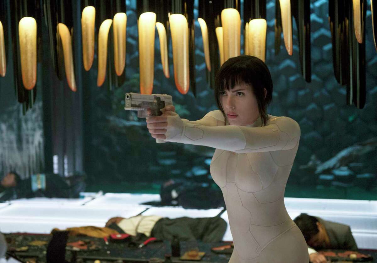 Scarlett Johansson is a cyborg soldier with a human soul in "Ghost in the Shell," based on a popular anime.