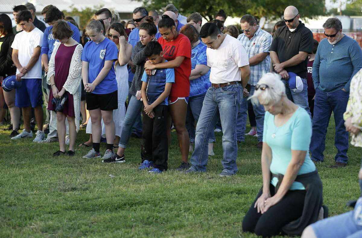 The community of La Vernia attend a spiritual service on March 28, 2017 in the wake of recent events which resulted in arrests of students hazing other students in a horrific manner. The La Vernia Ministerial Alliance and La Vernia News hosted and invited community members to join in prayer and music at the La Vernia City Park.