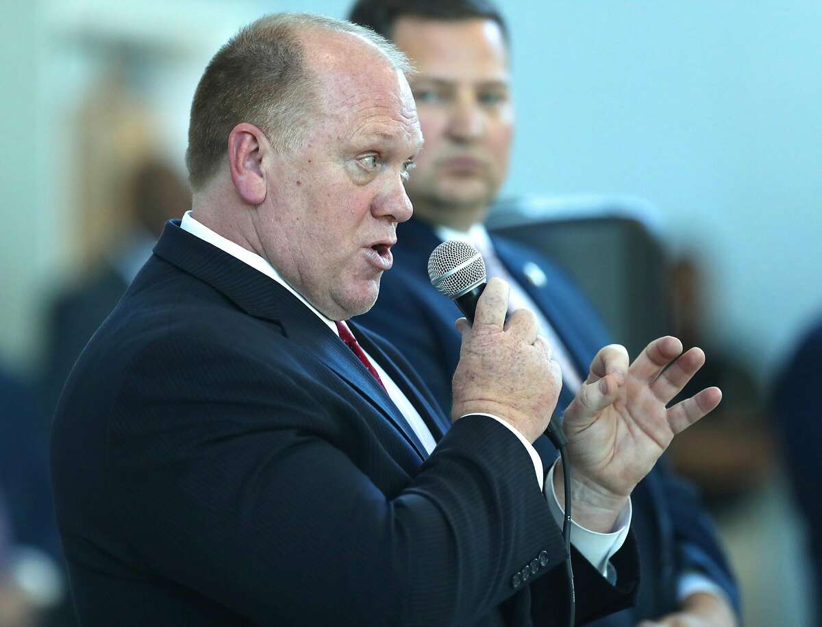 Acting ICE Director Thomas Homan answers a question at a public forum in Sacramento, Calif., on Tuesday, March 28, 2017.