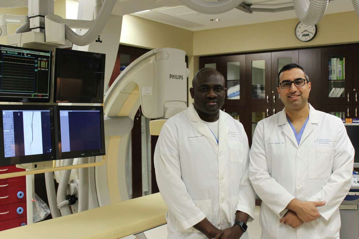Dr. Mo Odelowo on the left and Dr. Zagum Bhatti are two doctors at Endovascular and Interventional Associates.