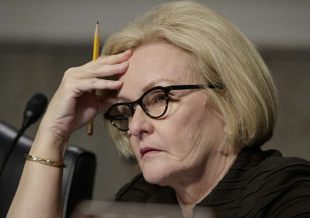 In this March 14, 2017 file photo, Sen. Claire McCaskill, D-Mo. listens on Capitol Hill in Washington.