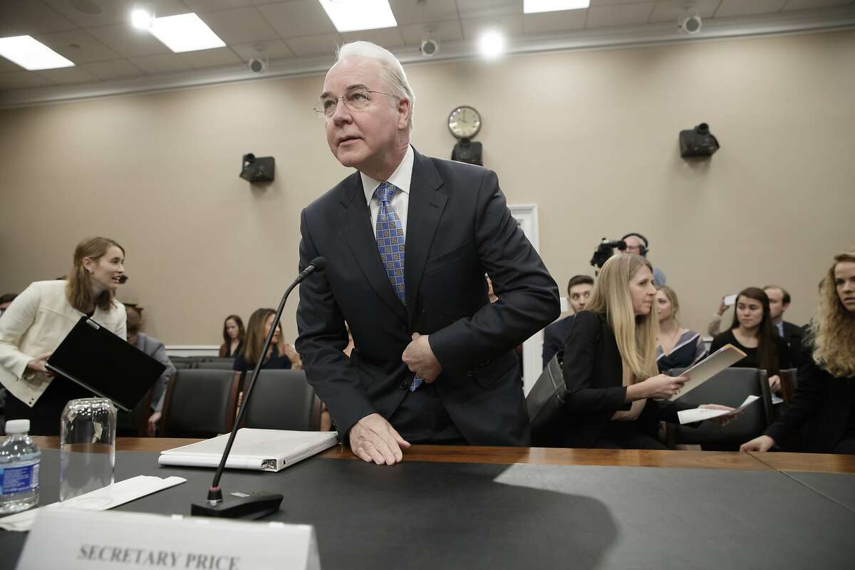 Health and Human Services Secretary Tom Price, a doctor and former congressman, arrives on Capitol Hill in Washington, Wednesday, March 29, 2017, to testify before a House Appropriations subcommittee hearing to outline the Trump Administration's proposals to trim the HHS budget. (AP Photo/J. Scott Applewhite)