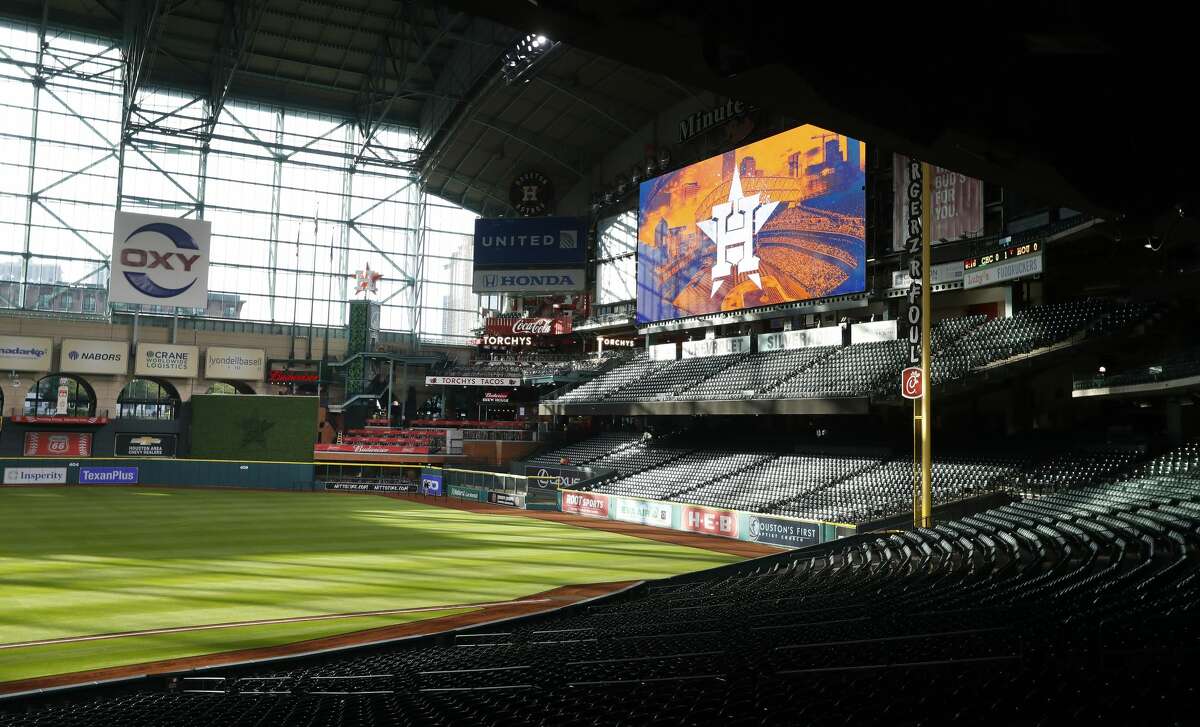 View of the new center field from the first base side during the tour of the new center field at Minute Maid Park, Wednesday, March 29, 2017, in Houston. ( Karen Warren / Houston Chronicle )