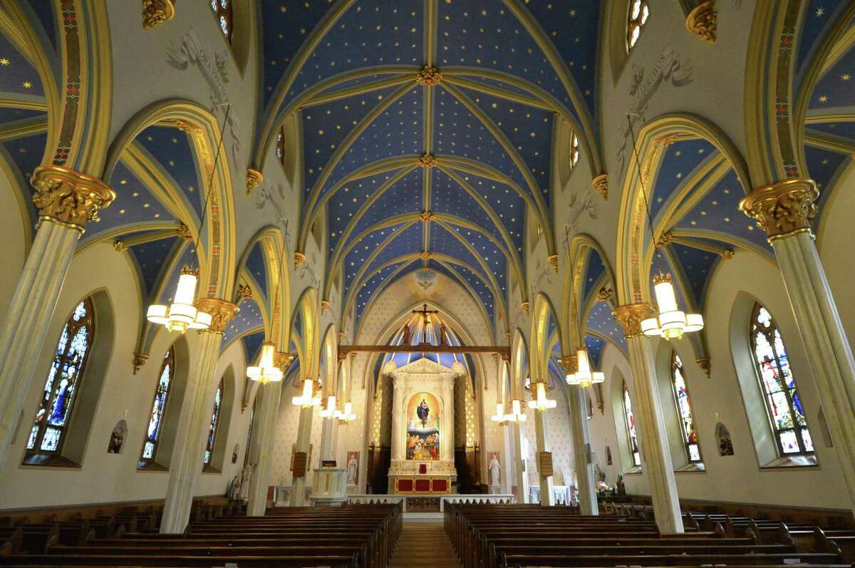 The interior nave and sanctuary of St. Mary Roman Catholic Church on West Ave. in Norwalk Conn. on Thursday, March 30, 2017