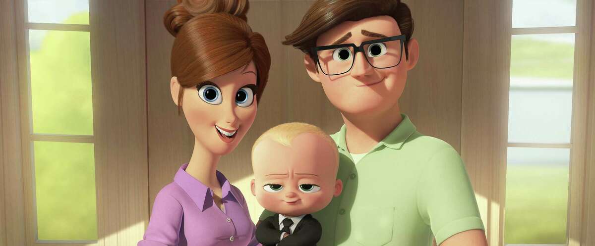 Mother (Lisa Kudrow) and Father (Jimmy Kimmel) don’t have a clue what Boss Baby is up to.
