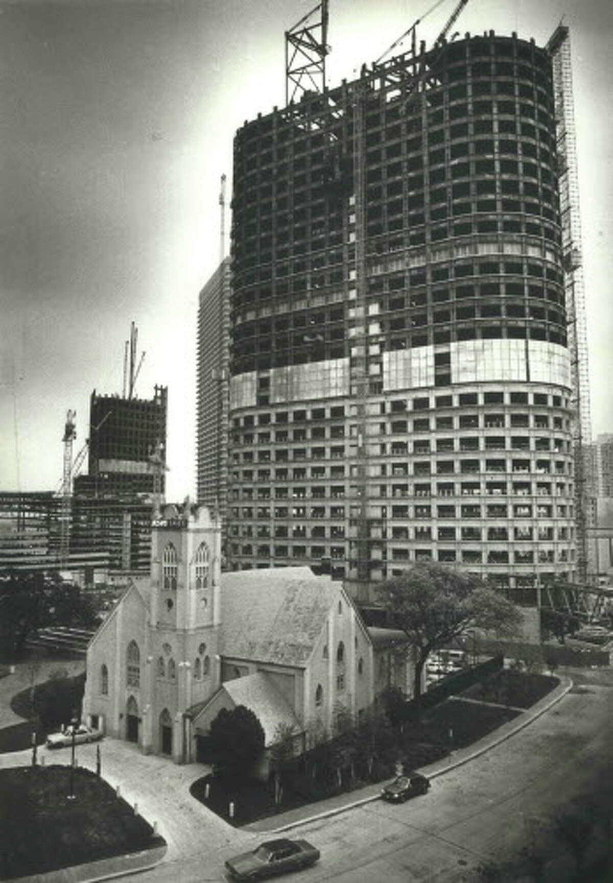 1400 Smith Street (seen here under construction in November 1982)  Completed in 1983 | 691 feet | 50 stories 1400 Smith Street