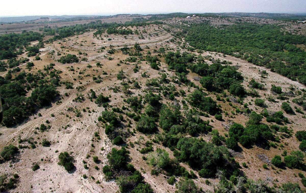 The Storm Family Ranch near Austin, Texas, is shown in an aerial photo Sept. 6, 2000. The Storm family signed papers that would allow the Hill Country Conservancy to purchase development rights to the family ranch for use as a conservation easement. That’s one way to stop effluent from reaching precious aquifer water, but another is prohibiting permits for effluent discharge into the Edwards Aquifer.