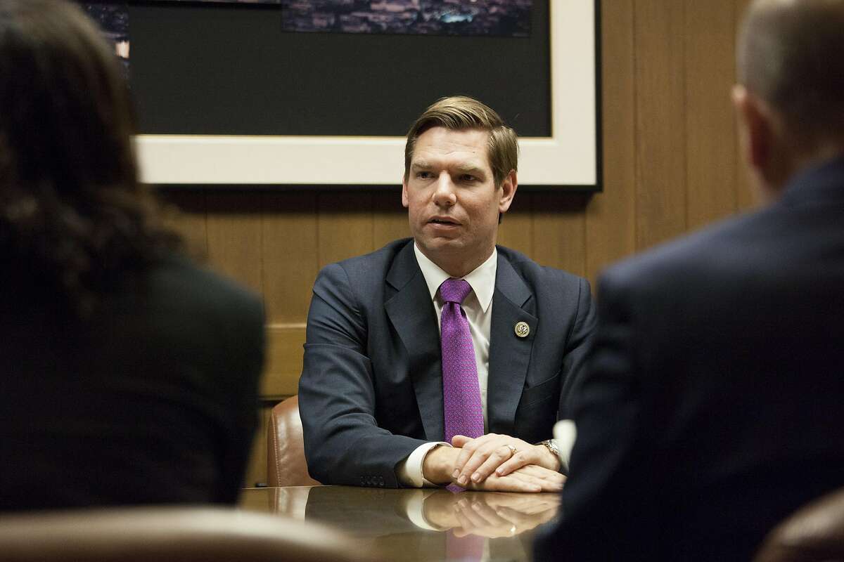 United States Representative Eric Swalwell meets with the Chronicle Editorial Board on Friday, March 31, 2017 in San Francisco, Calif.