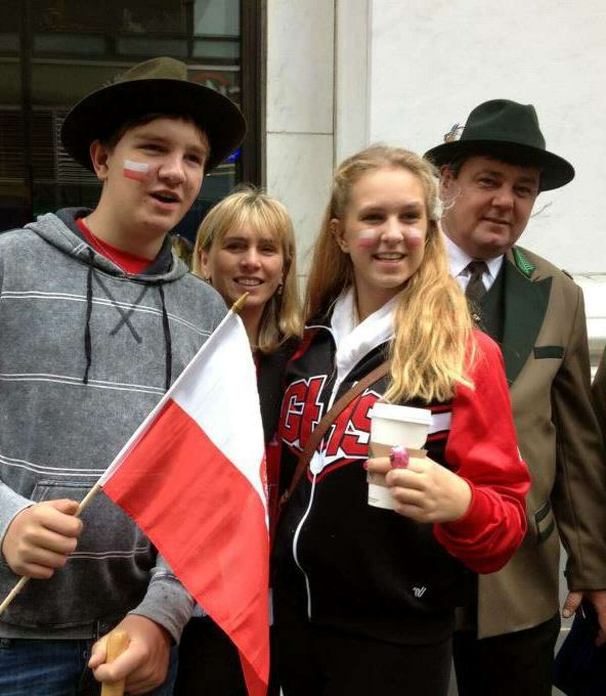 The Palosz family at the 2012 Pulaski Day Parade on Fifth Avenue in New York City on Oct. 12, 2012