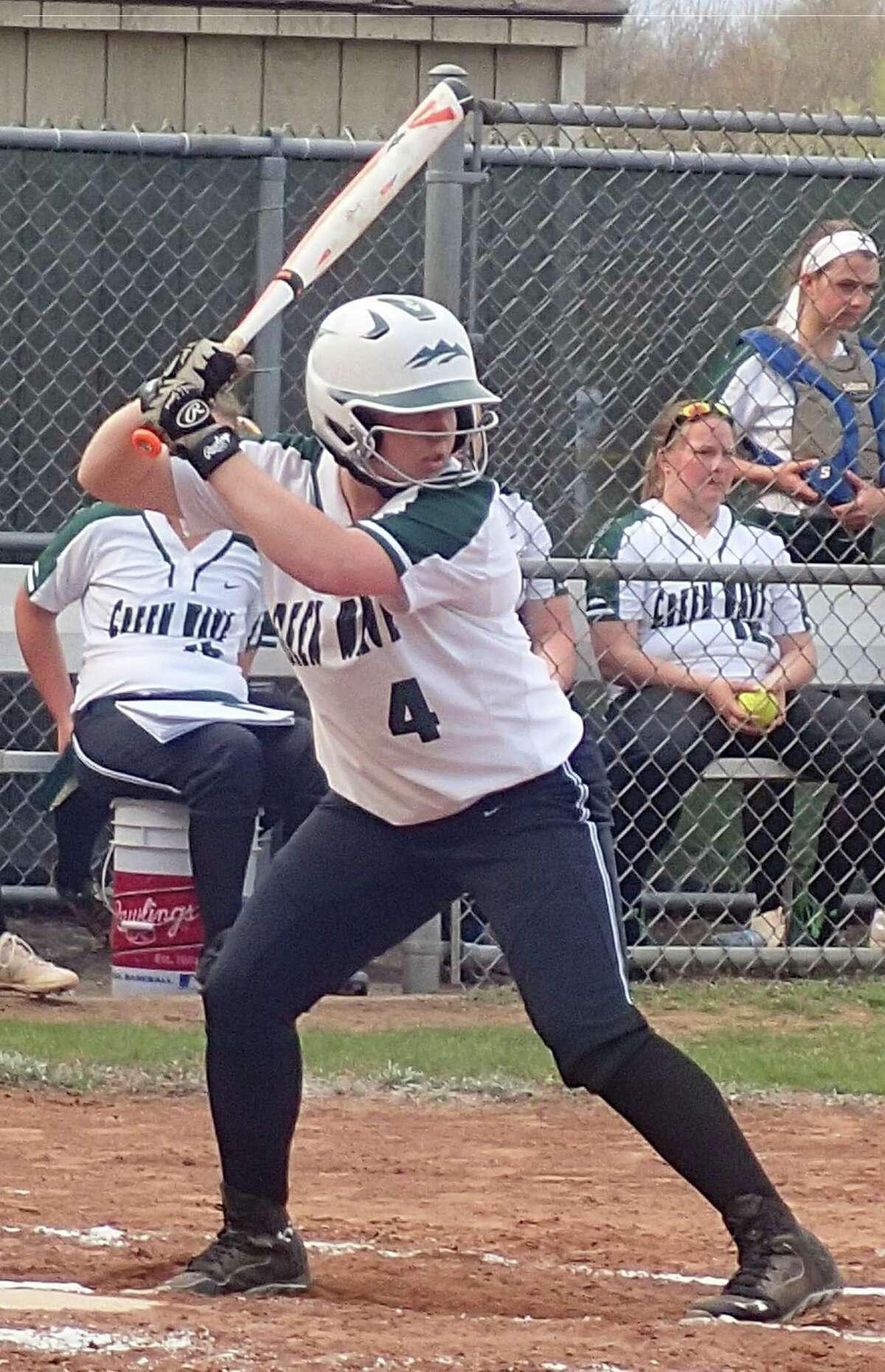 New Milford shortstop Avery Kelly had a home run, a triple and two doubles in the Green Wave's 9-2 softball victory over Bunnell at New Milford High School on April 25, 2016.