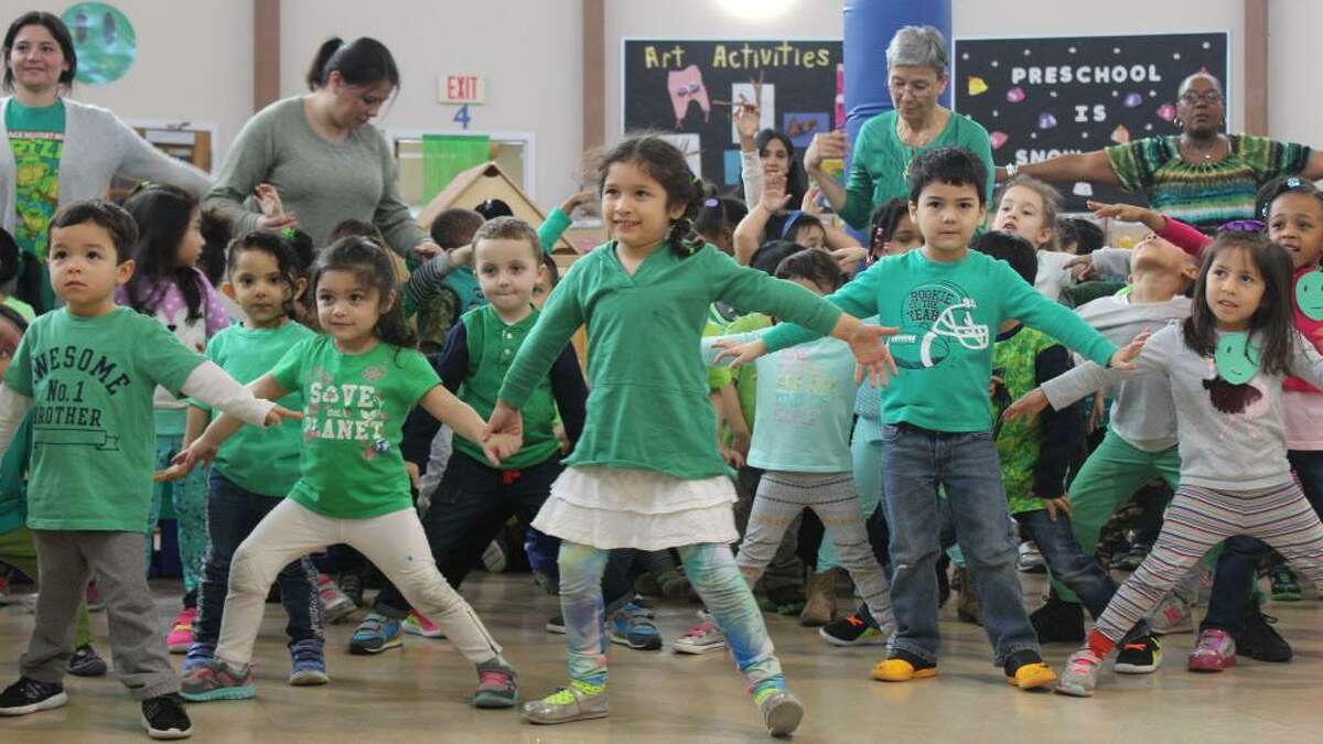 The Children's Learning Centers of Fairfield County holds a yoga session for children at its main campus on Palmers Hill Road in Stamford, Conn., on Thursday, March 30, 2017. The activity was part of an early childhood version of the RULER program, an innovative approach to social and emotional development in partnership with Yale University.