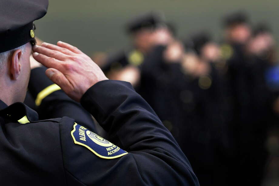 10 Rookies Are First To Complete Albany Police Academy Times Union Saluting With The Newest Officers Of Albany Police Department During Posting Colors