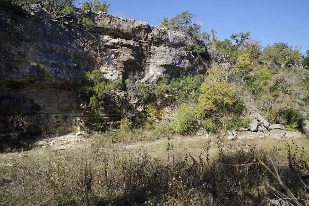 A creek containing fossilized dinosaur tracks is seen on Tuesday, Nov. 29, 2016, at Government Canyon State Natural Area in San Antonio.