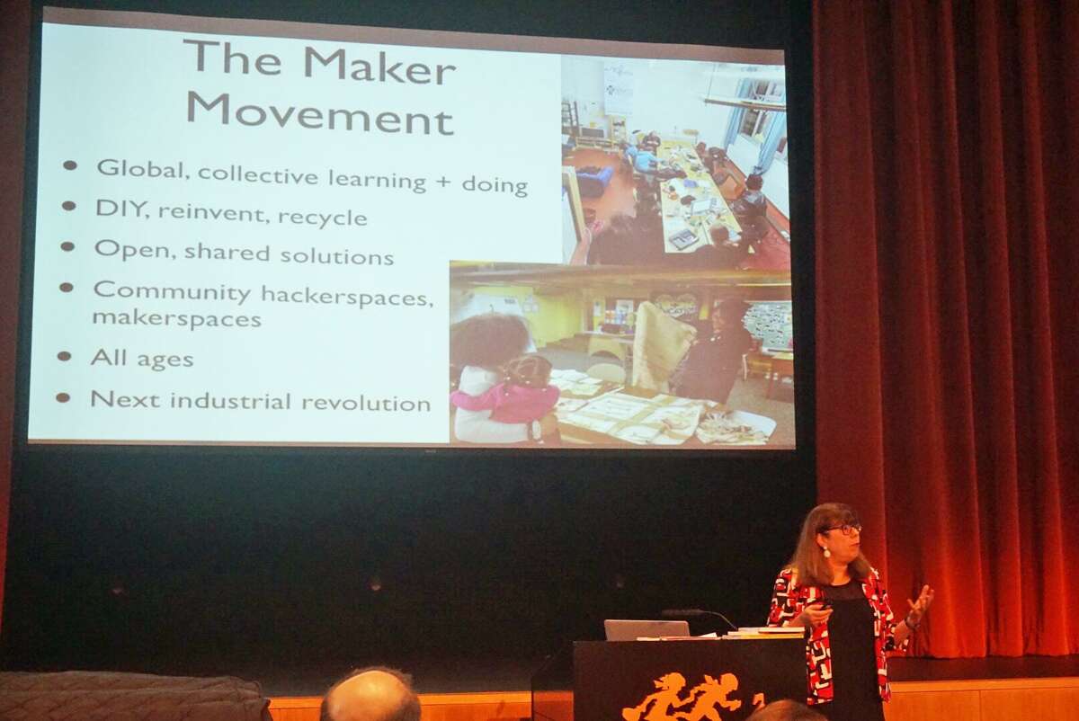 Sylvia Martinez, author of "Invent to Learn: Making, Tinkering and Engineering in the Classroom," spoke at Greenwich Country Day School's Maker Faire for educators on March 4.
