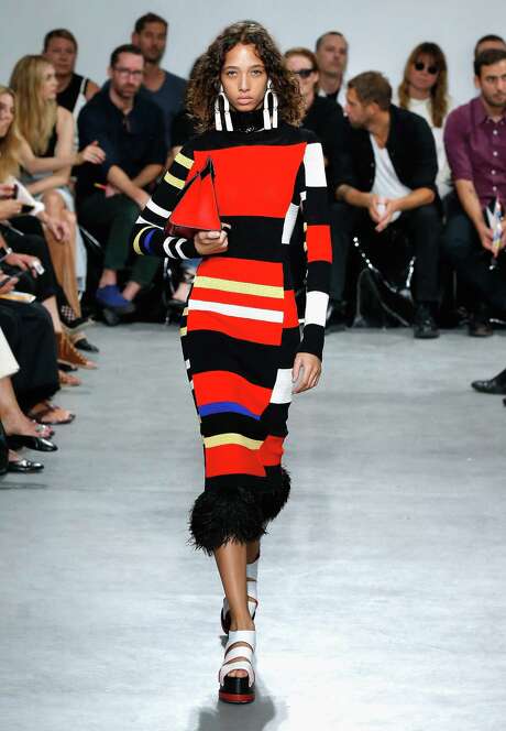 NEW YORK, NY - SEPTEMBER 12: A model walks the runway for the Proenza Schouler fashion show during New York Fashion Week September 2016 at The Gallery, Skylight at Clarkson Sq on September 12, 2016 in New York City. (Photo by JP Yim/Getty Images for New York Fashion Week)