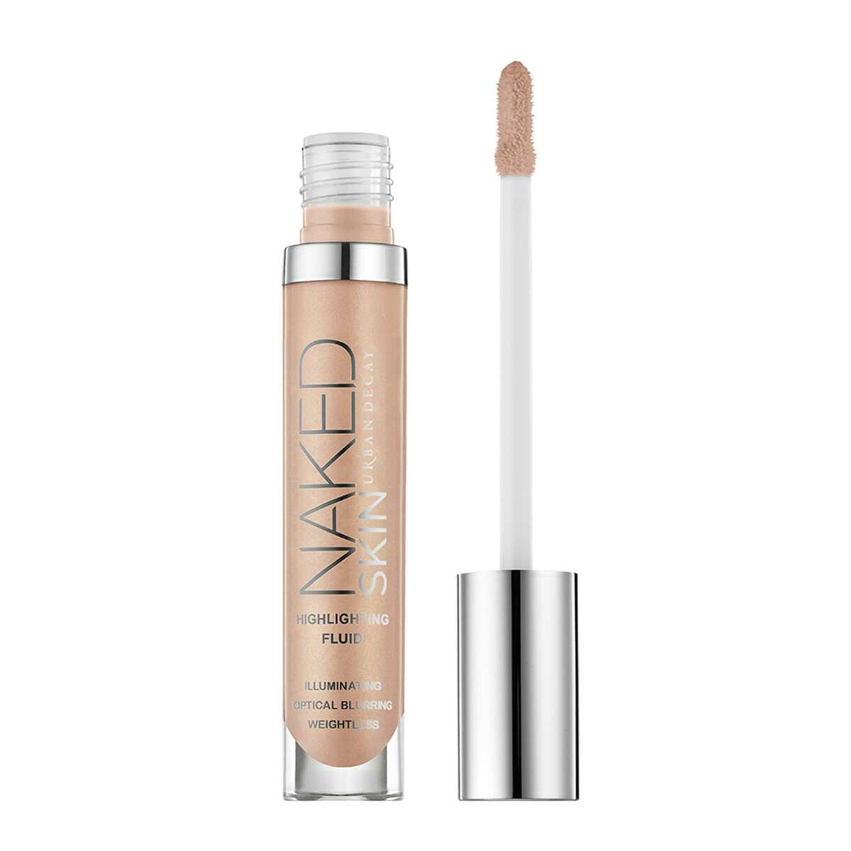 Need a quick skin fix that is both blurs flaws and provides a dewy glow? Reach for the new Urban Decay Naked Skin Highlighting Fluid, a creamy highlighter wand that creates a glowing, strobed effect on cheekbones, nose, temples, or chin. In five shades; $28 at Sephora, Ulta, and Macy?s stores.