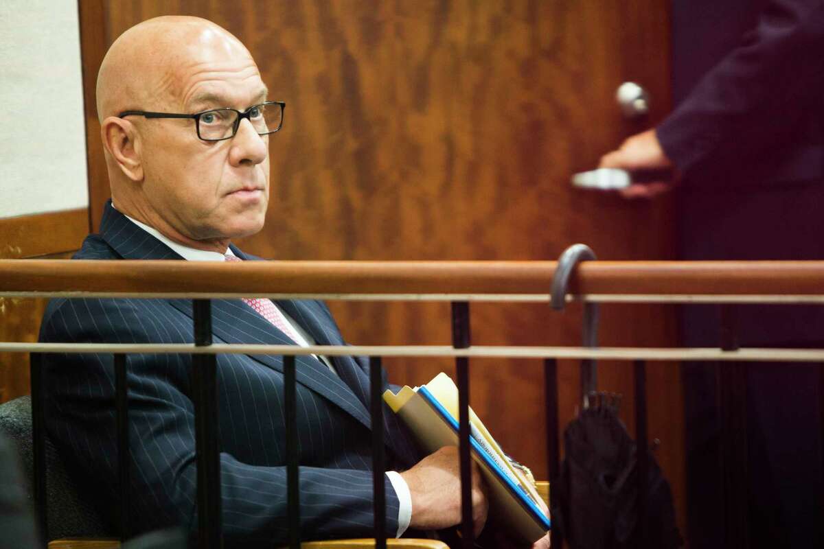 Texas Sen. John Whitmire (D-Harris) sits in court waiting for the hearing on which the attorney of Shannon Miles will ask the judge to halt the expedited transfer of Miles to a psychiatric facility that had been arranged by the senator. Monday, March 8, 2016 in Houston. (Marie D. De Jesus/Houston Chronicle)