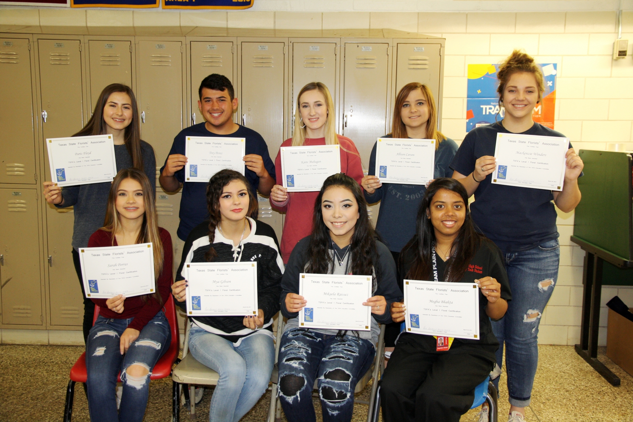 Ten PHS students receive floral certification