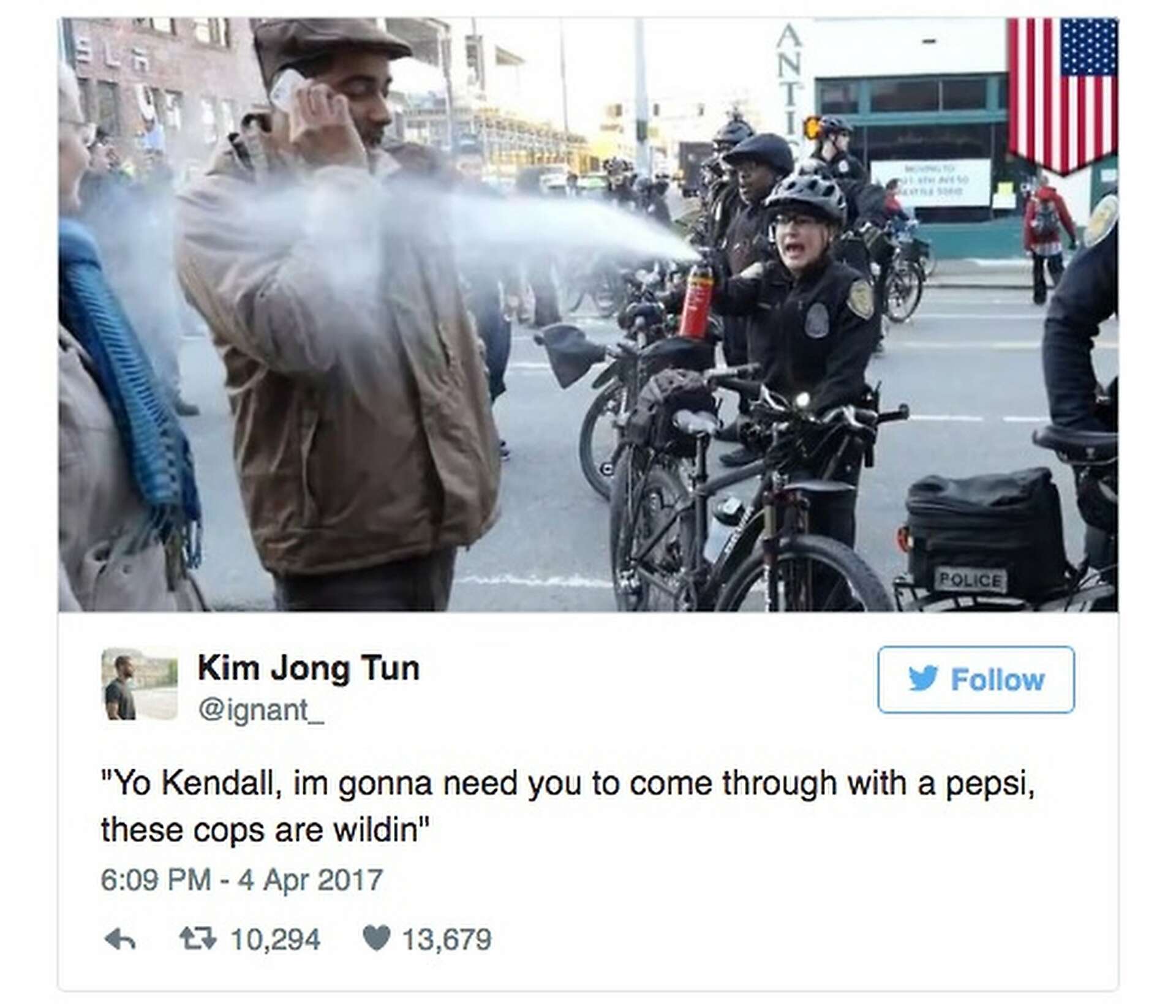 The best memes lampooning Pepsi's Kendall Jenner ad, image size:1920x1646