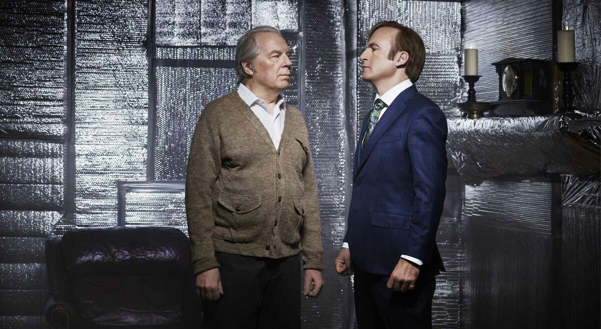 Brothers Chuck (Michael McKean) and Jimmy McGill (Bob Odenkirk) are at odds in season three of “Better Call Saul” on AMC.