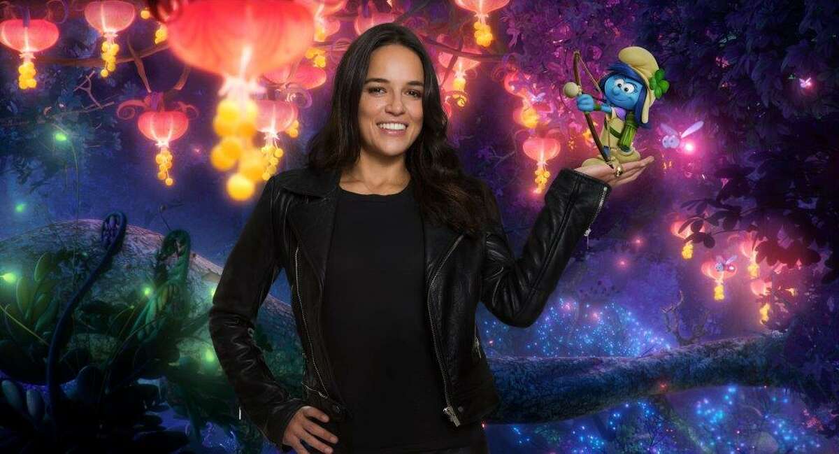 Michelle Rodriguez once again plays a female toughie in new animated movie, 'Smurfs: The Lost Village."  