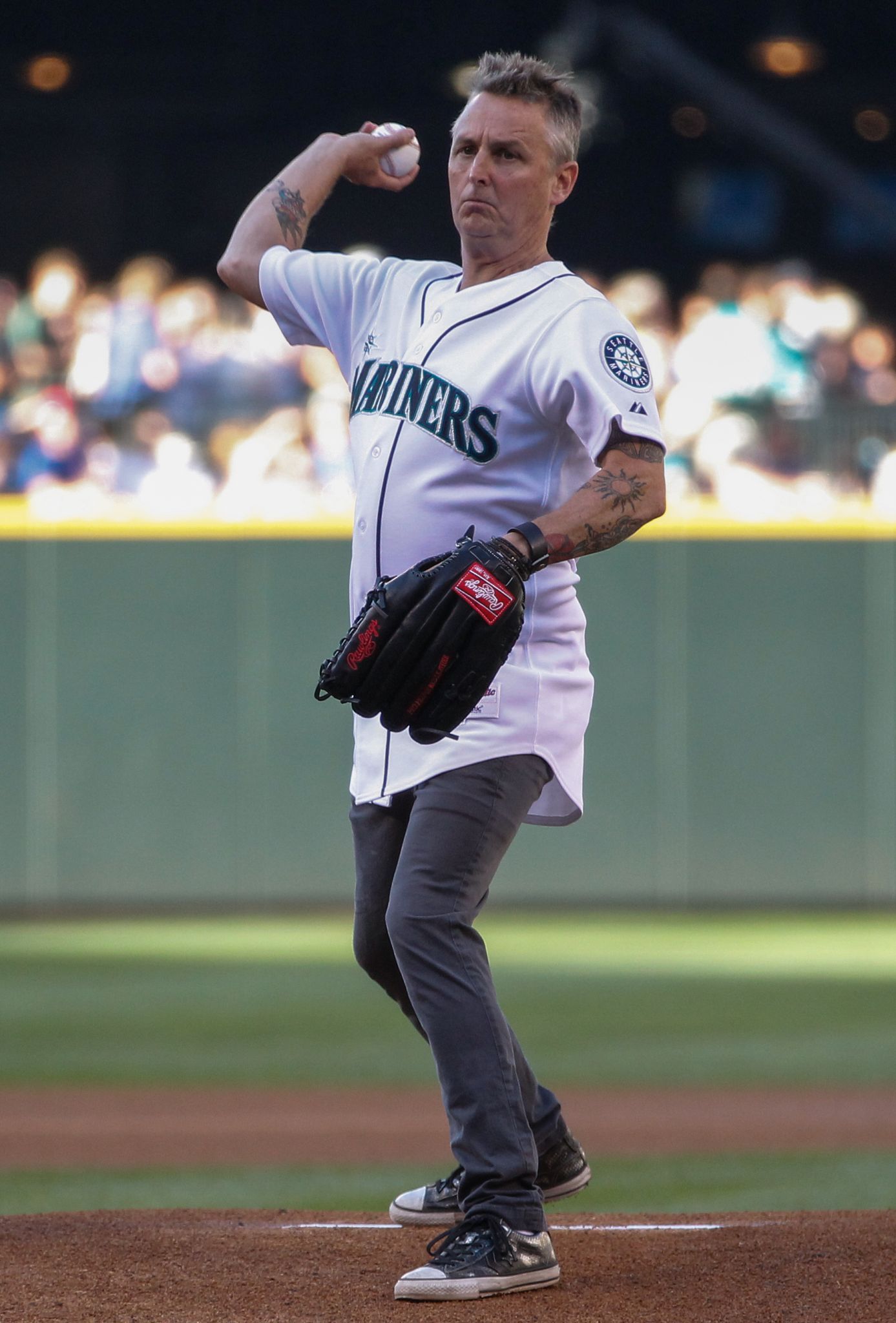 Pearl Jam's Stone Gossard Throwing First Pitch at Seattle Mariners Game  Today