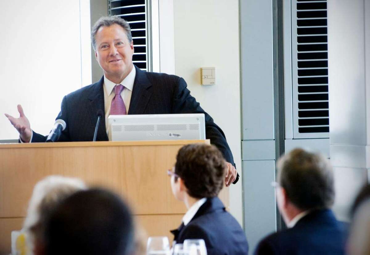 Robert Wolf, chairman and CEO of UBS Americas, speaks to Stamford Chamber of Commerce at UBS in Stamford, Conn. on Thursday June 3, 2010.