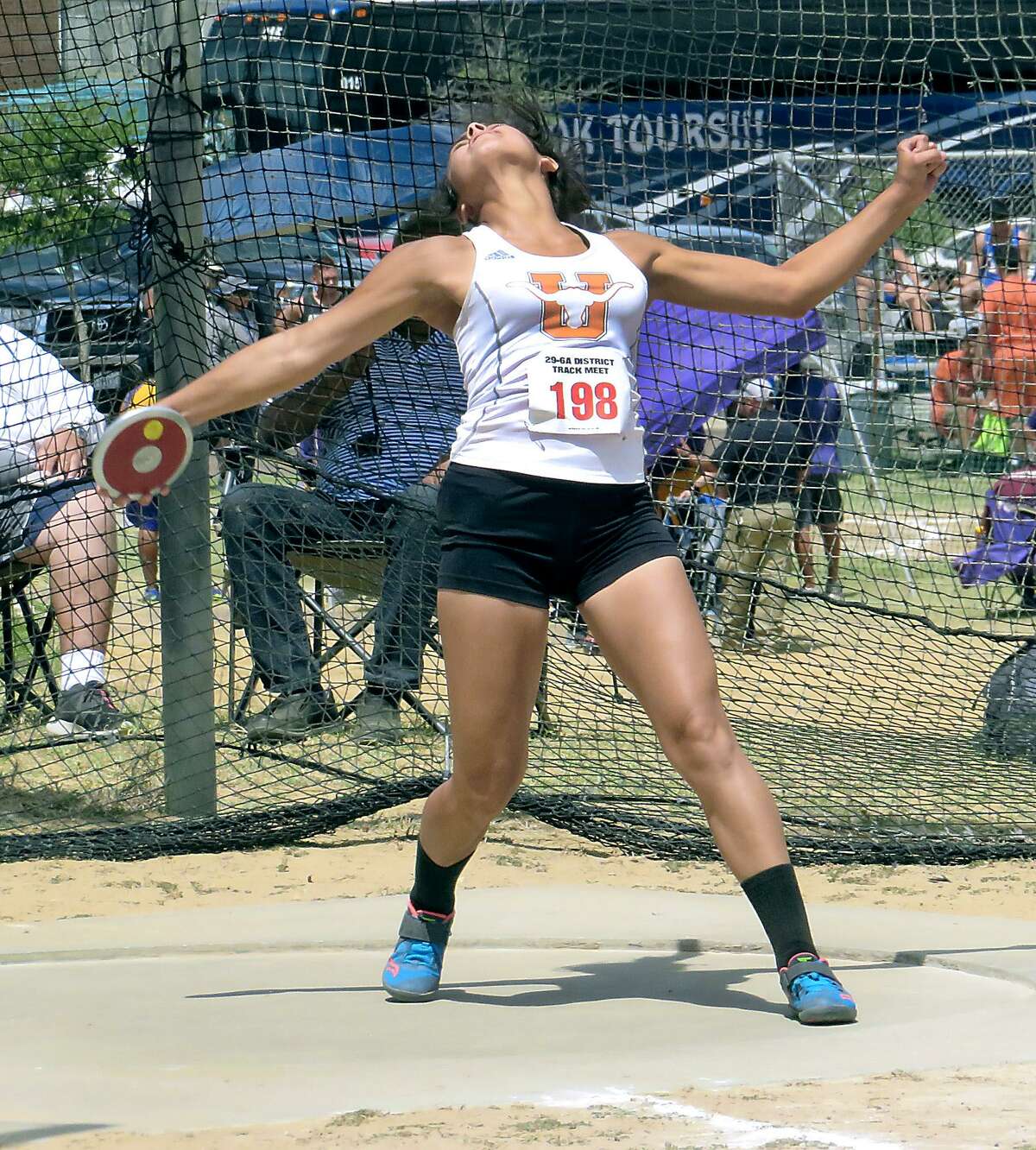 Sadey Rodriguez advanced to the area meet finishing first in the discus and third in the shot put Thursday.