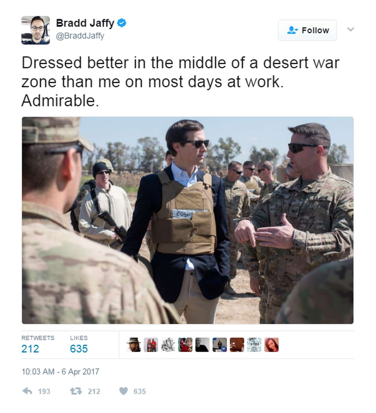 Gallery: Twitter on Jared Kushner’s Iraq trip