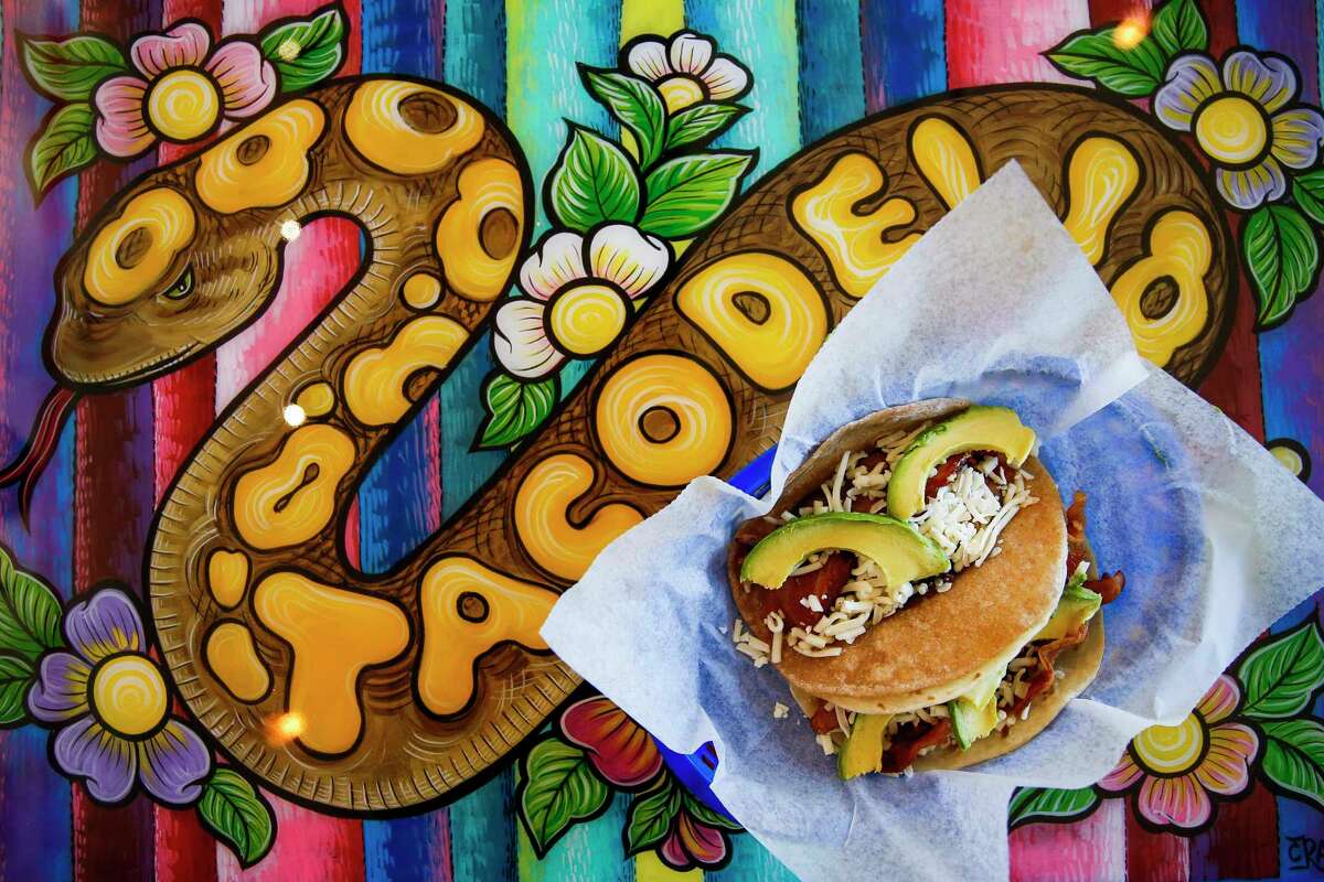 Tacos from Tacodeli, the Austin-based taco shop that's opening its first Houston store at 1902 Washington on April 11.