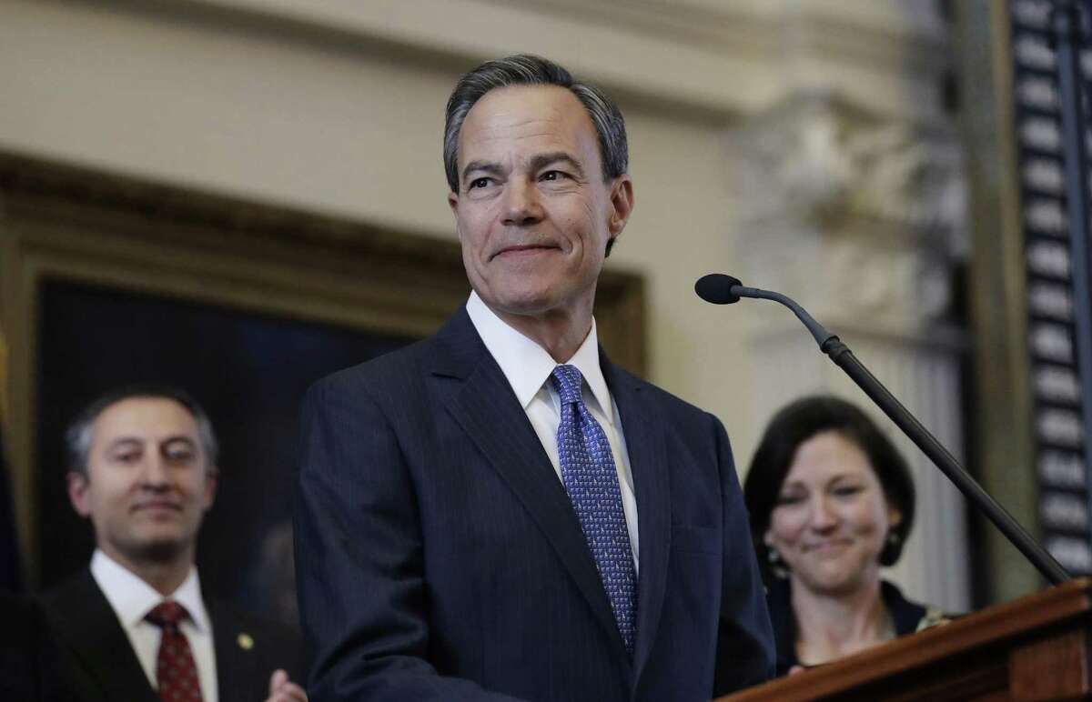 Texas Speaker of the House Joe Straus, R-San Antonio, stands before the opening of the 85th Texas Legislative session in the house chambers in January. The House budget proposes modestly dipping into the Rainy Day Fund, while the Senate plan does not. The House is on the right track.