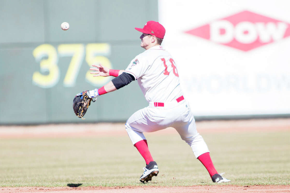 THEOPHIL SYSLO | For the Daily News Great Lakes Loons' infielder Zach McKinstry fields a ground ball in a game against the Lansing Lugnuts at Dow Diamond on Friday.