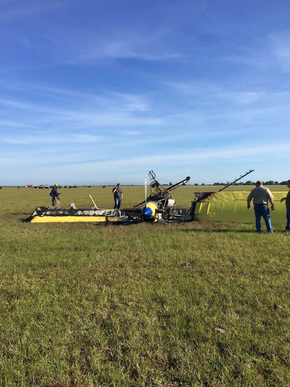 A plane crashed and caught fire in a Jefferson County field about 8:30 a.m. Saturday, April 8, 2017.