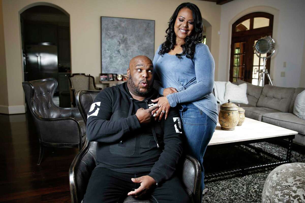 Associate Pastor at Lakewood Church John Gray and his wife, Aventer, pose for photos in their home Friday, March 31, 2017 in Houston. John and Aventer are the stars of a new reality series on Oprah Winfrey's OWN network, The Book of John Gray. ( Michael Ciaglo / Houston Chronicle)
