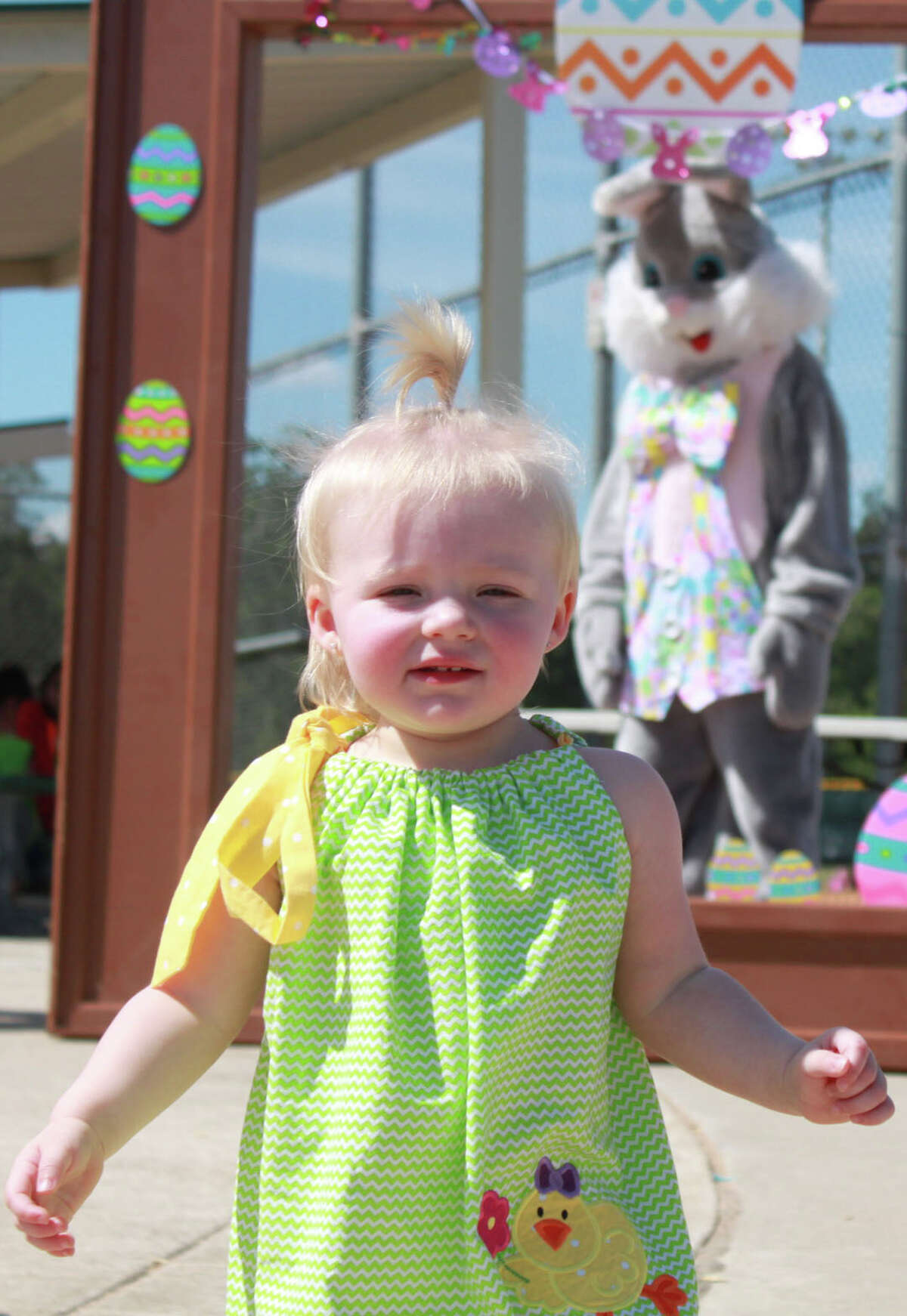 Skylar Morrison, 1, of Conroe took a trip to Carl Barton Jr. Softball Fields of Conroe Saturday, where the City of Conroe Parks and Recreation Department hosted the annual Morning with Mr. Bunny.