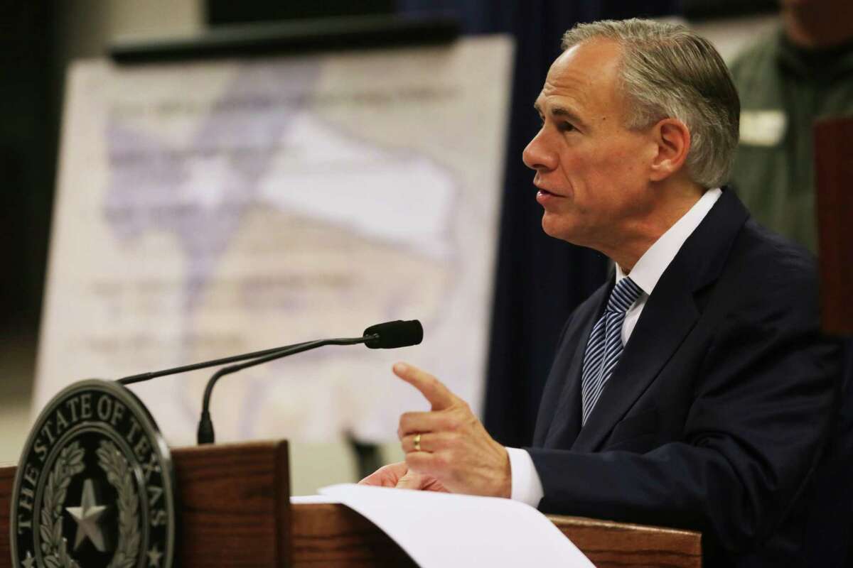 Governor Greg Abbott announces providing $500,000 to enhance law enforcement against the gang violence surge in Houston. The press conference took place at the Texas Department of Public Safety region 2 headquarters on West Road, Monday, April 10, 2017, in Houston.