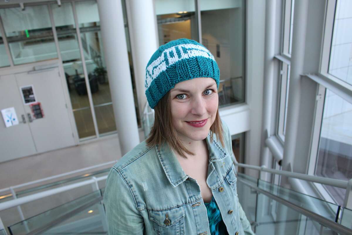 Stanford postdoctoral fellow Heidi Arjes has riffed off the pussy hat as symbol of protest and created a "resistor" hat with science patterns knitted into the design, to wear at the March for Science in Washington, D.C. on April 22, Earth Day.