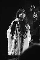 MONTEREY CA - JUNE 17:  Grace Slick of Jefferson Airplane performs on stage at the Monterey Pop Festival on June 17 1967 in Monterey, California. (Photo by Michael Ochs Archives/Getty Images)