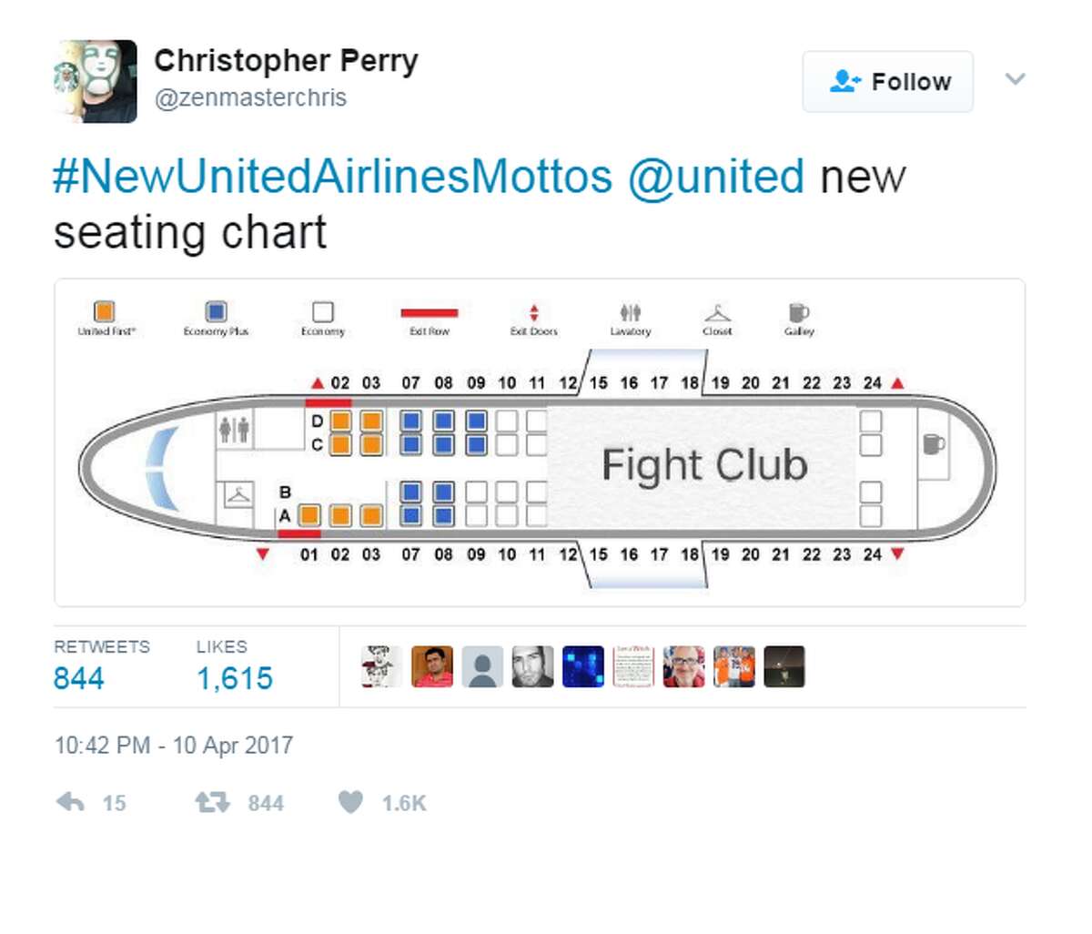 #NewUnitedAirlinesMottos Twitter users have come up with a new hashtag to describe United Airlines' pubic relations disaster.  Click through to see how Twitter has roasted United Airlines. @zenmasterchris